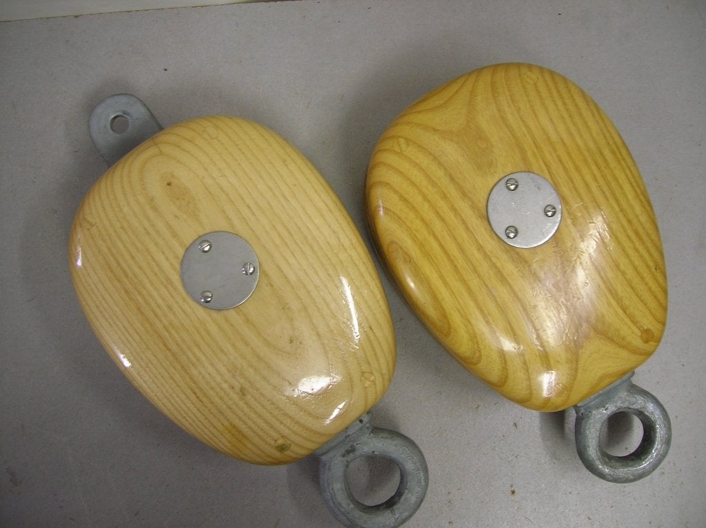 Grote houten Blokken, Katrollen voor staaldraad en/of touw, Ophalen of Verzenden, Nieuw, Lijn of Blok
