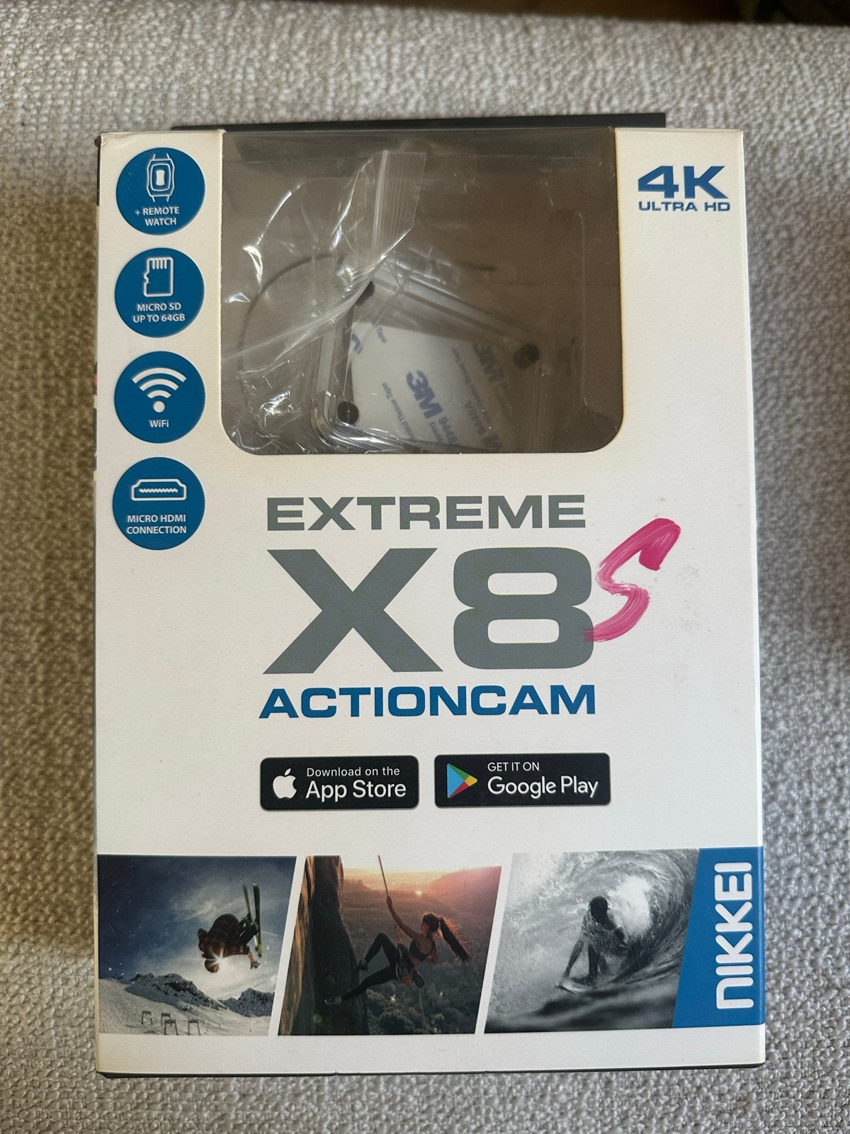 Nikkei Extreme X8s 4K Actioncam met accessoires, Ophalen of Verzenden, Nieuw, Overige merken