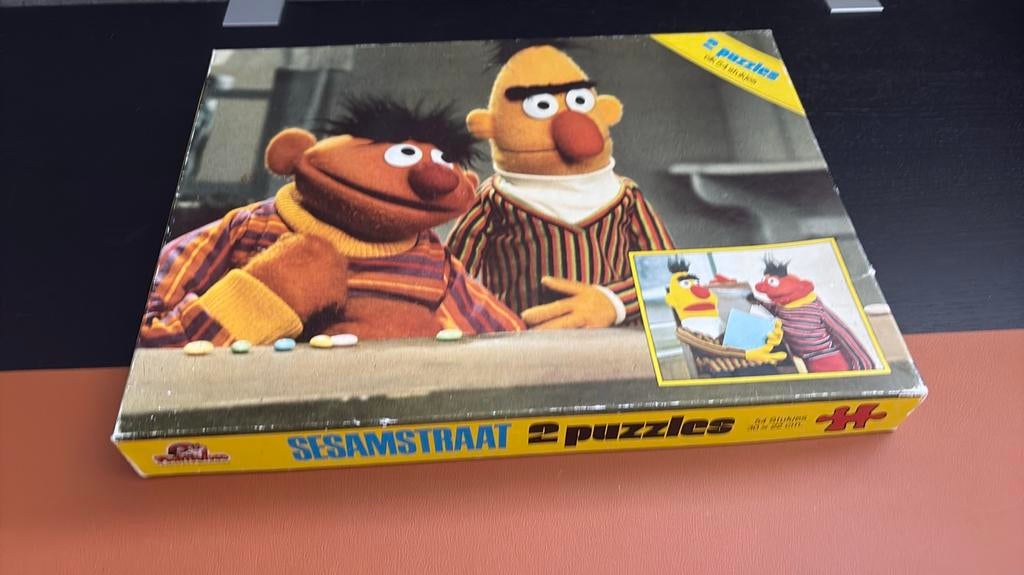 2 sesamstraatpuzzles elk 54 stuks, Ophalen, Gebruikt, Beeldje of Figuurtje