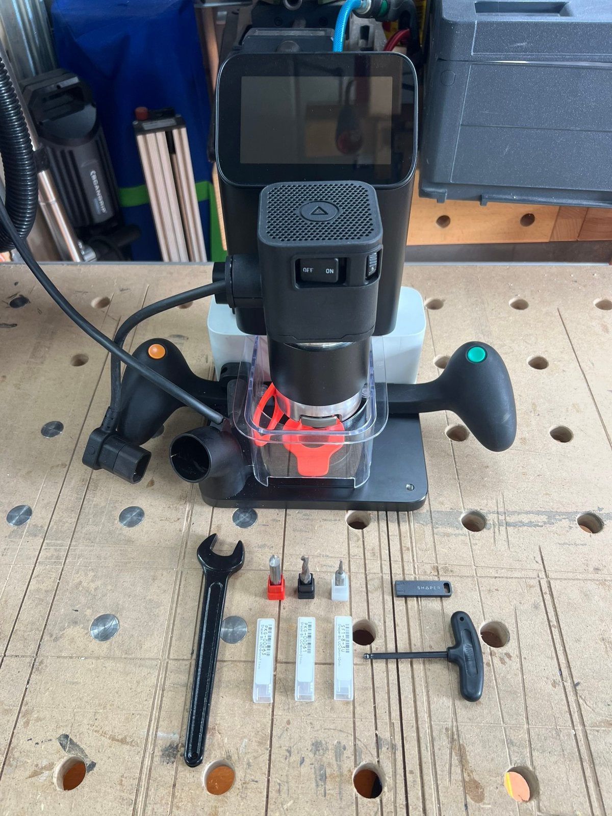 Shaper Origin Gen1, Shaper Caliper, Shaper Tape, toebehoren, Ophalen, Zo goed als nieuw, Bovenfrees, Festool