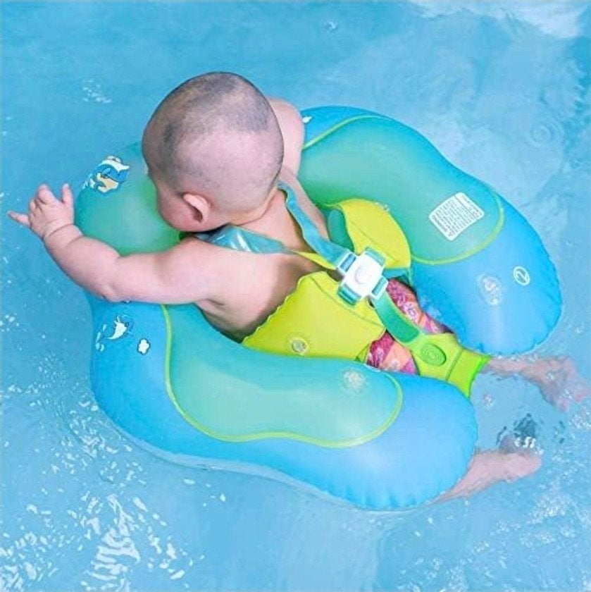 Baby Zwemband met Veiligheidsgordel - Blauw/Groen, Ophalen, Zo goed als nieuw