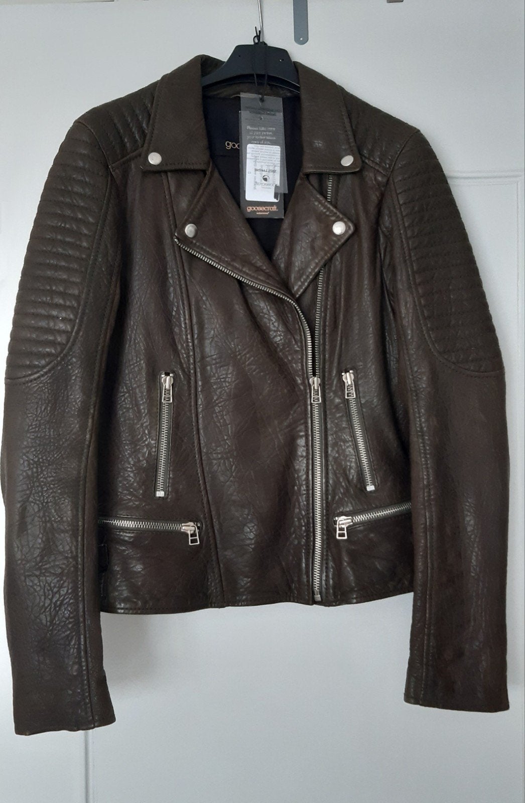 Goosegraft Bikerjasje perfecto 116 - leer - S - Nieuw, Goosecraft, Nieuw, Ophalen of Verzenden, Jasje