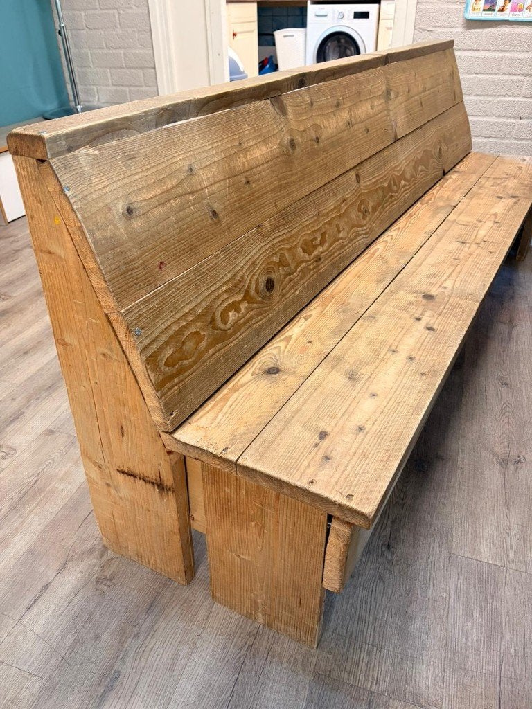 Houten banken 2 stuks, Tuin en Terras, Tuinbanken, Ophalen, Gebruikt, Hout