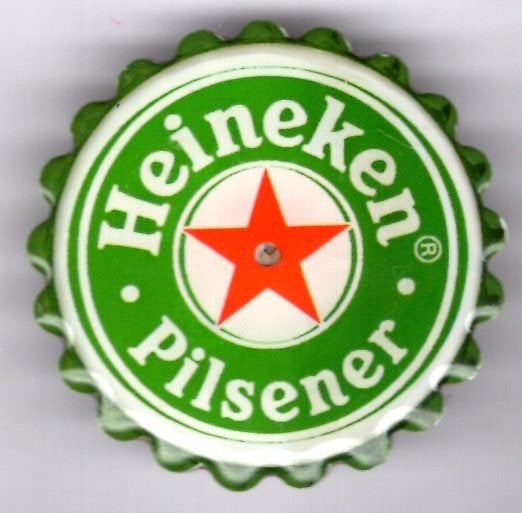 Heineken pilsener broche met werkend lichtje ( N_202), Verzenden, Zo goed als nieuw, Merk, Speldje of Pin