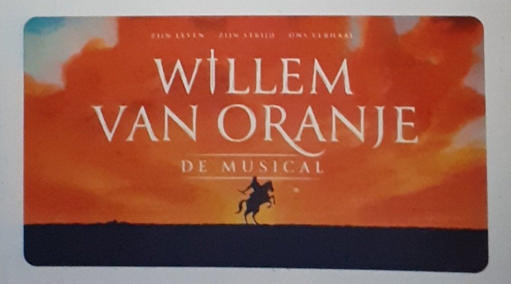 Musical Willem van Oranje zaterdag 18 juli, Twee personen, Juli