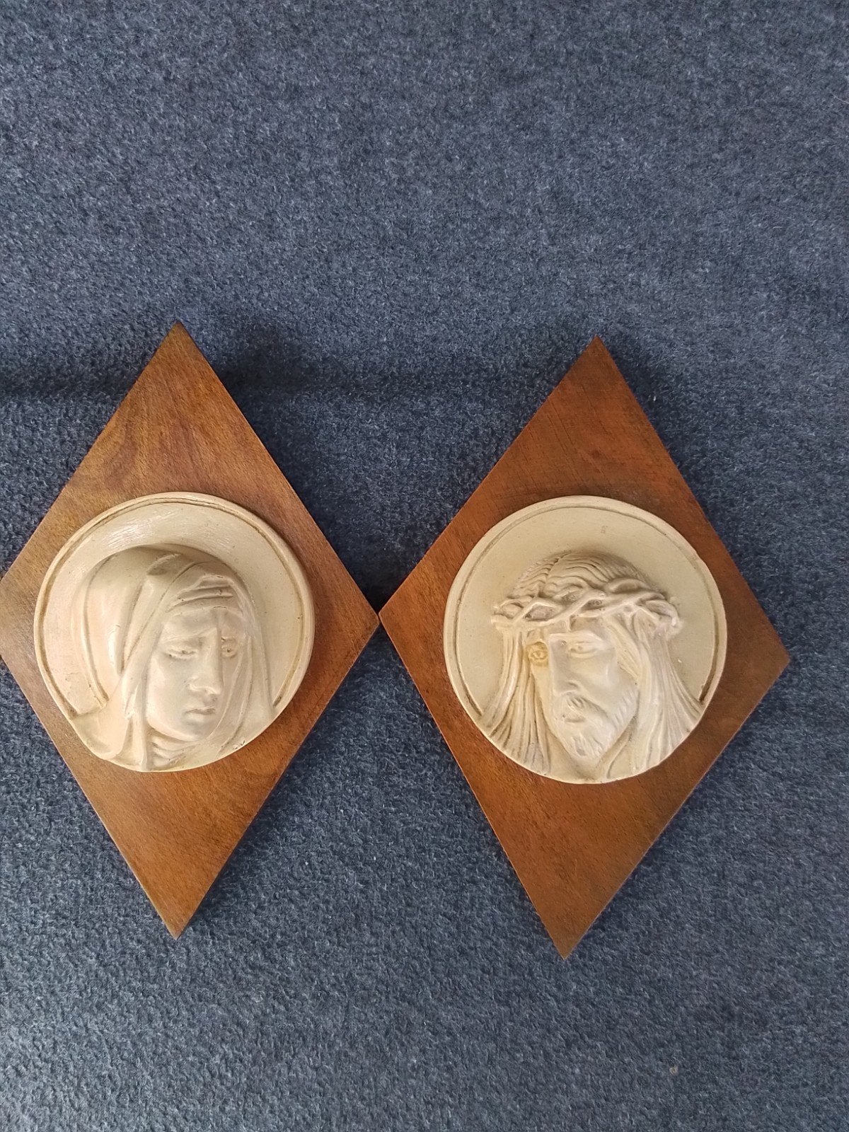 Religieuze wandplaatjes: Maria en Jezus (10cm), Verzenden