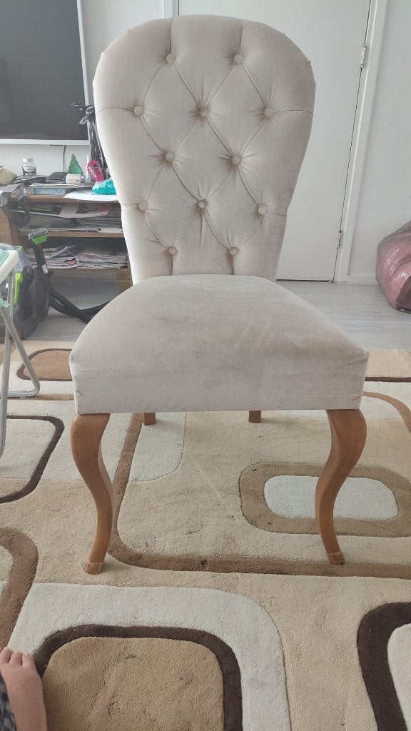 6 stijlvolle velvet eetkamerstoelen Turkse merk Kelebek, Ophalen, Gebruikt, Overige kleuren, Modern, chique.