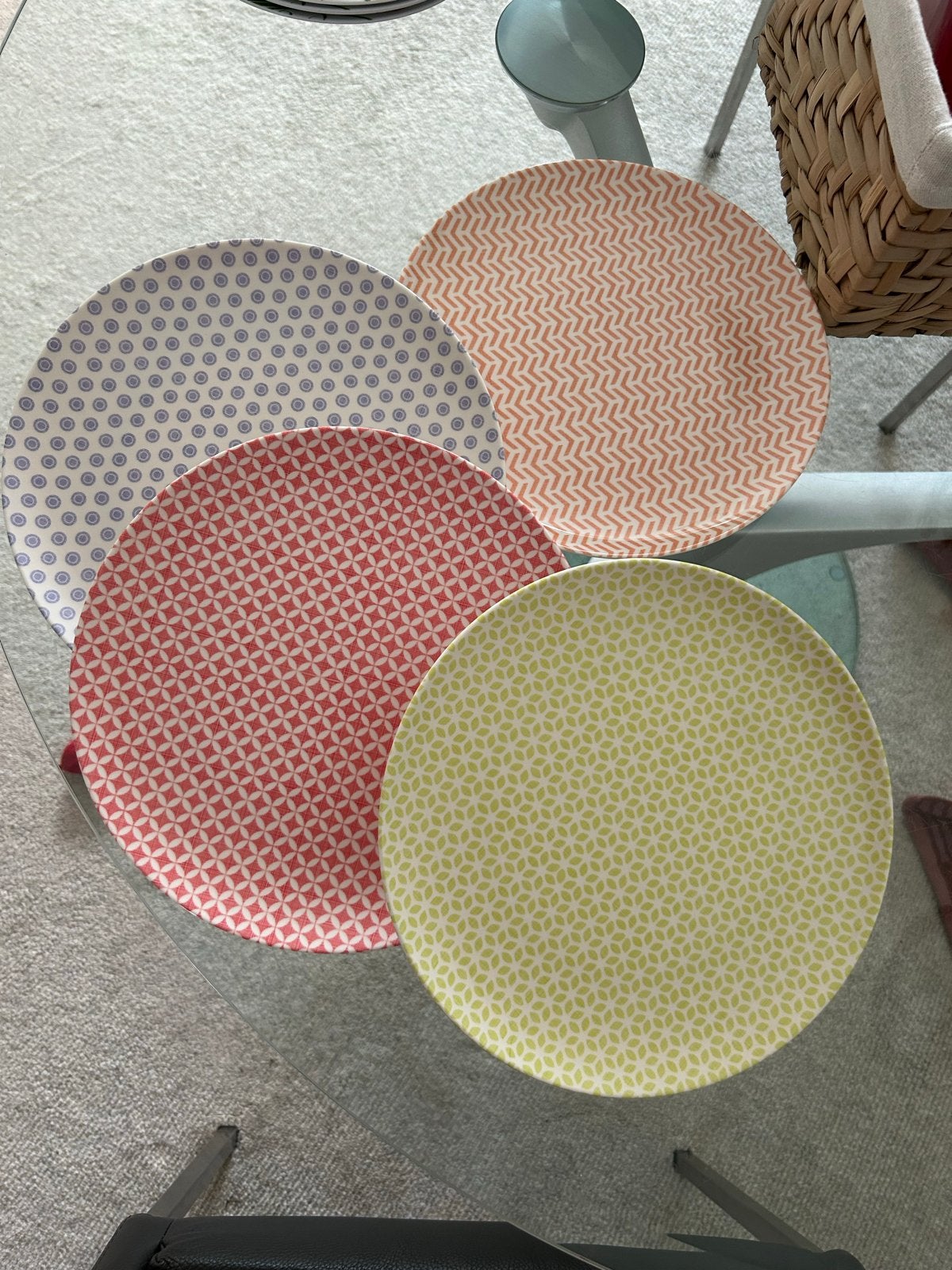 Royal Doulton kunststof borden 25 cm set van 4, Ophalen, Kunststof, Overige merken, Zo goed als nieuw
