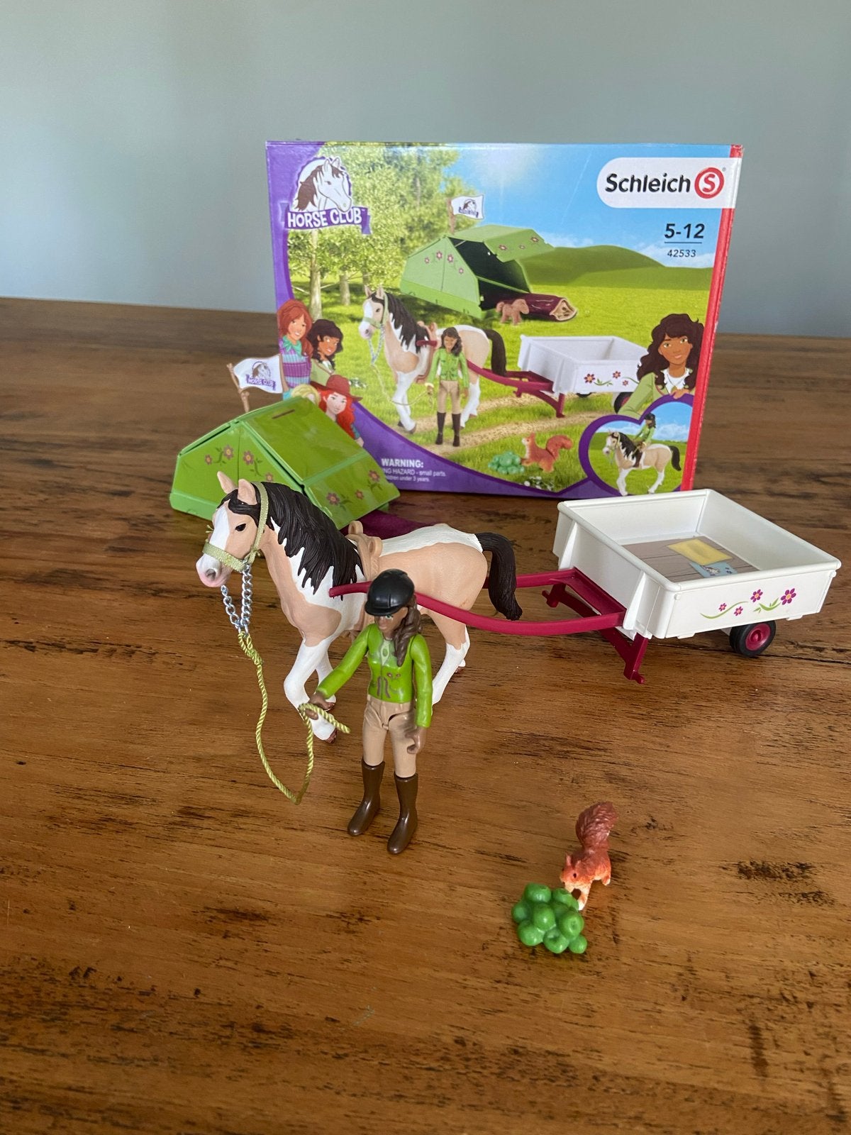 Schleich Horse Club 42533 Kampeerset met Paard en Trailer, Ophalen of Verzenden, Zo goed als nieuw