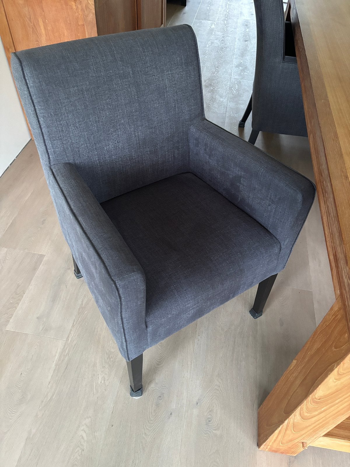 4 eetkamer stoelen, antraciet kleur., Ophalen, Gebruikt, Vier, Stof