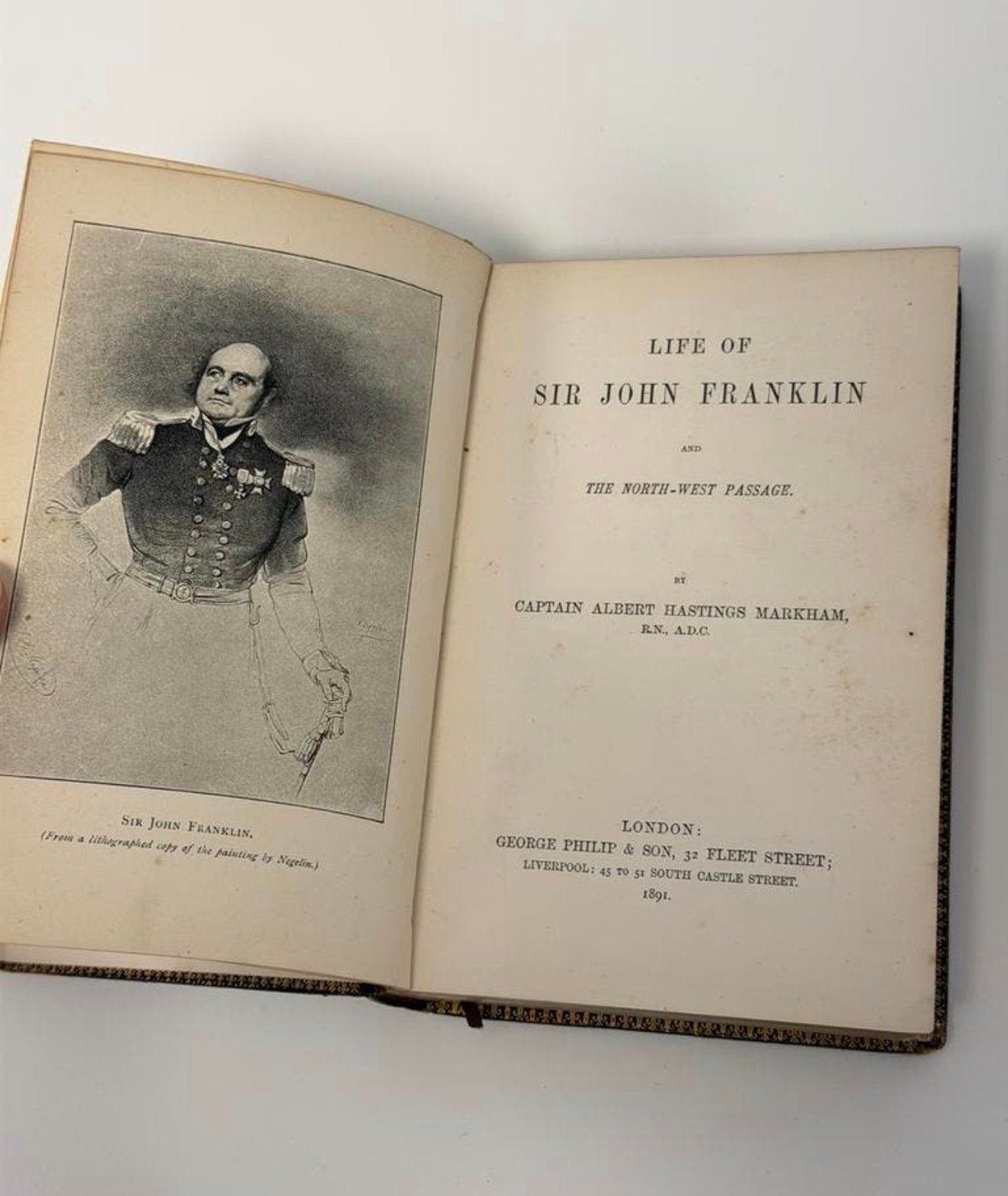 1891 Life Sir John Franklin Antiek Hardcover zeldzaam Boek, Ophalen of Verzenden