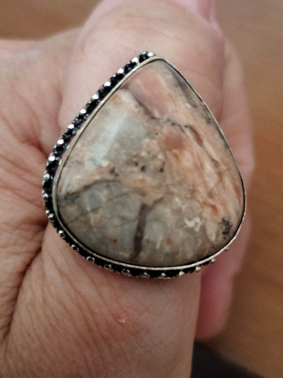 Zilveren ring met Laguna lace agaat maat 19, Overige kleuren, Verzenden, 19 tot 20, Nieuw