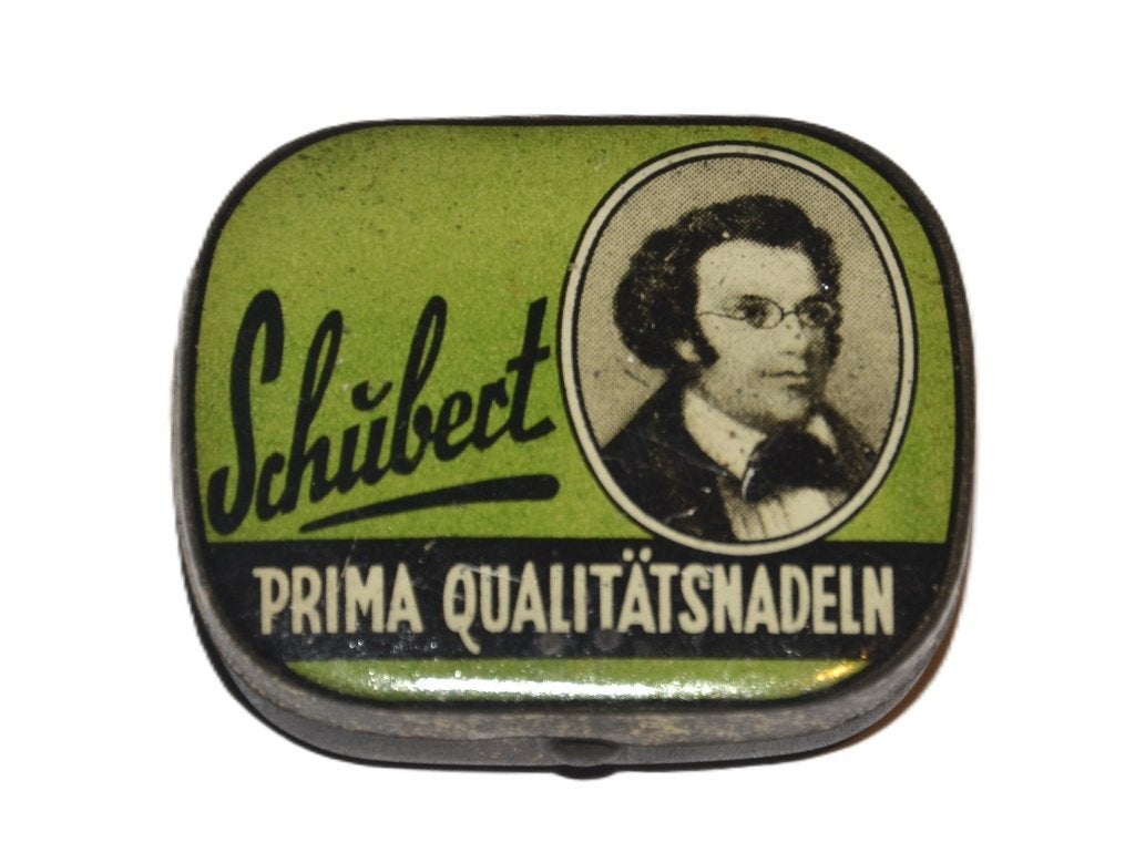 blik grammofoon naalden Schubert gramophone needle tin 2, Ophalen of Verzenden, Gebruikt, Overige