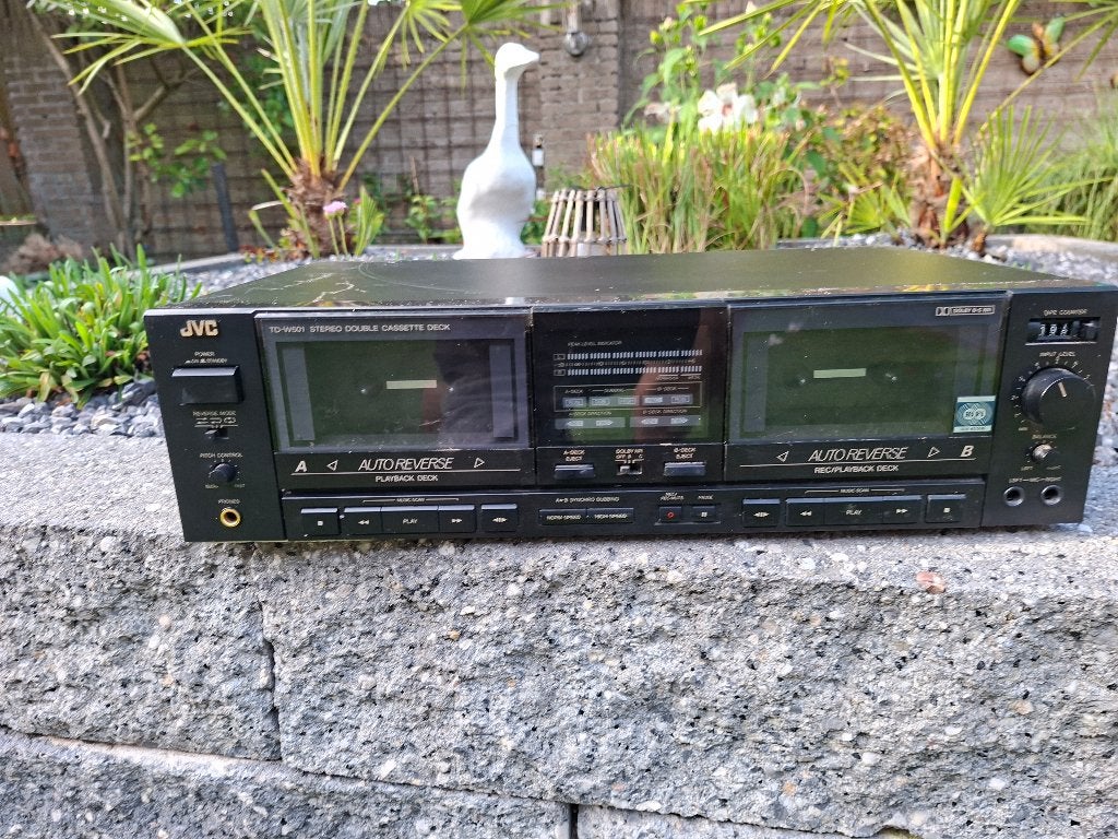vintage jvc uitgebreide dubbele cassettedeck, Ophalen of Verzenden, JVC, Auto-reverse