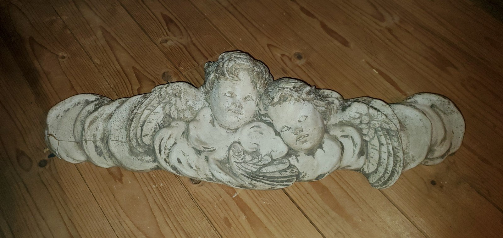 Vintage Engelen Beeldje - Religieuze Decoratie, Ophalen of Verzenden, Handgemaakt, 20 - 50 cm, Beeld