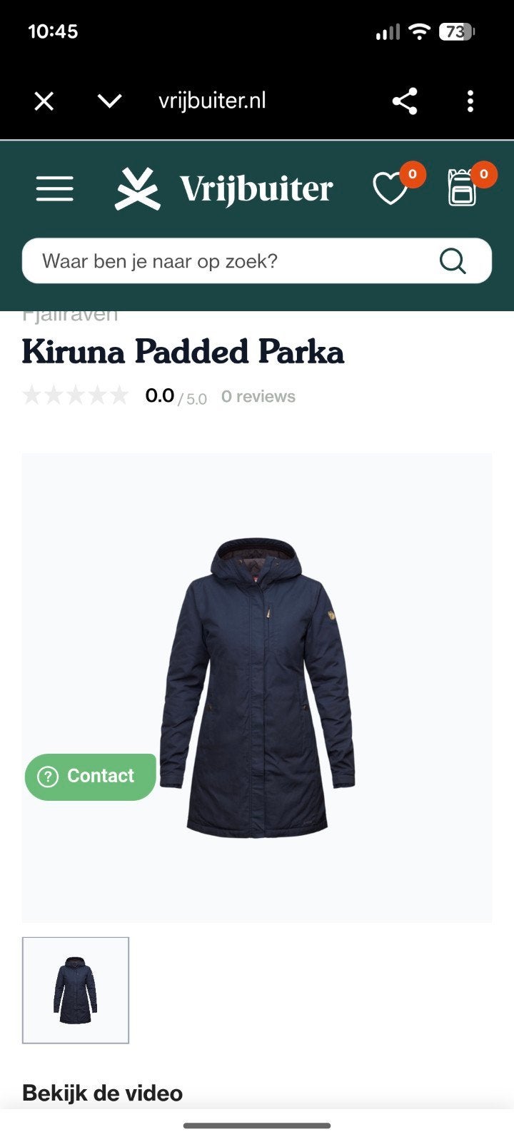 Fjällräven Kiruna Padded Parka - Dames Maat L, Blauw, Maat 42/44 (L), Ophalen of Verzenden, Zo goed als nieuw