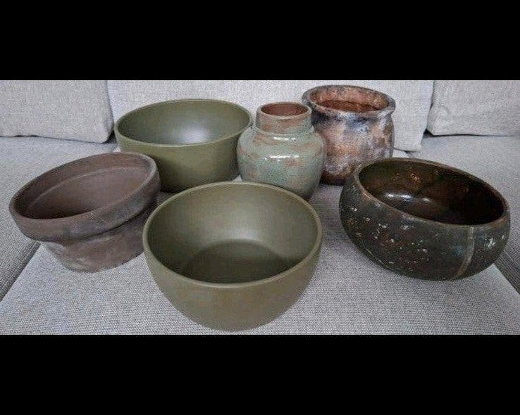 Set potten, schalen, bloempot, plantpot, Rond, Binnen, Ophalen of Verzenden, Zo goed als nieuw