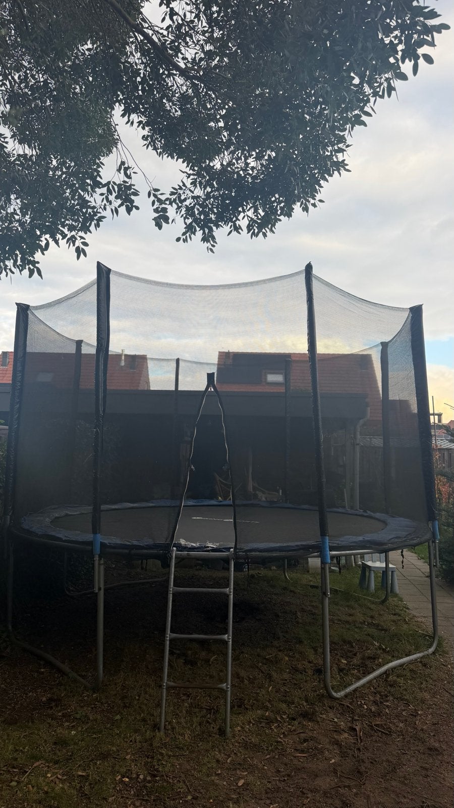 Trampoline met Veiligheidsnet en Ladder 350 cm, Ophalen, Gebruikt