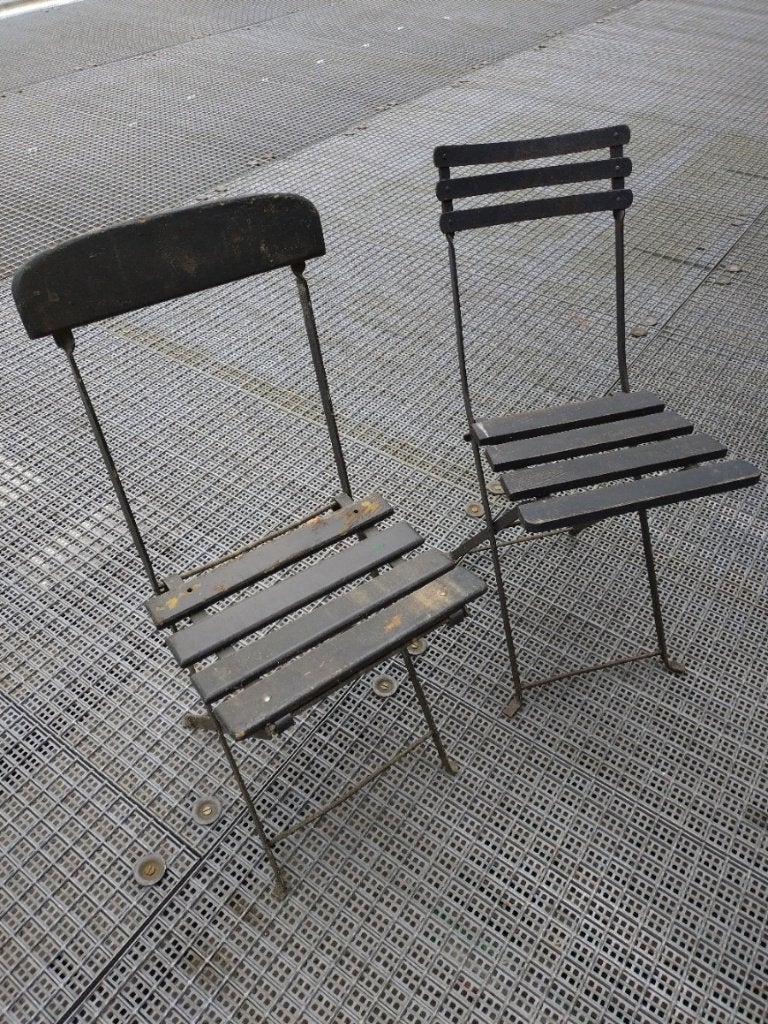 metalen bistro klapstoel, Ophalen, Gebruikt, Overige kleuren, Vijf, Zes of meer stoelen