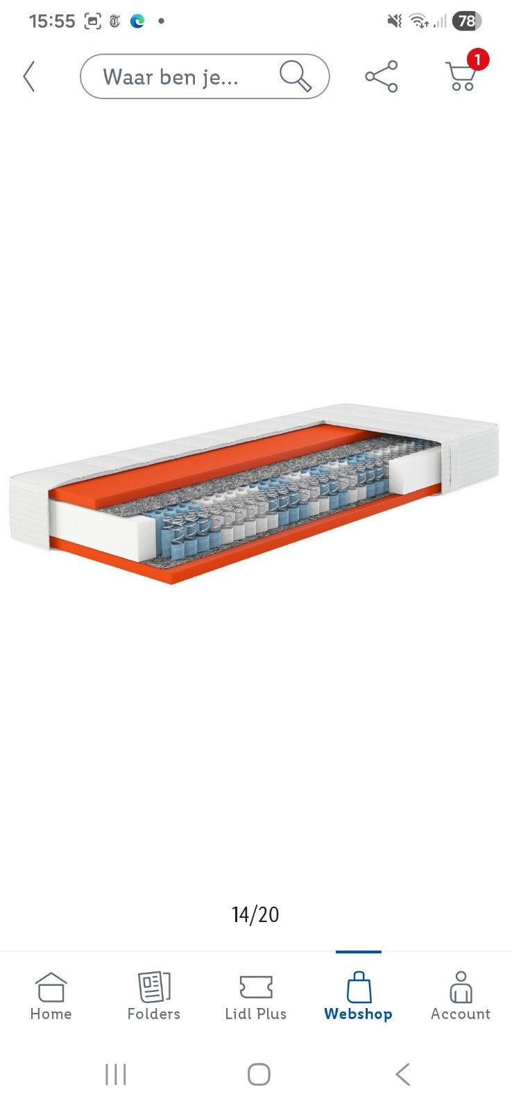 HN8 Schlafsysteme matrassen 90x210 H2/H4 - Lidl best getest, Ophalen, 90 cm, Eenpersoons, 210 cm