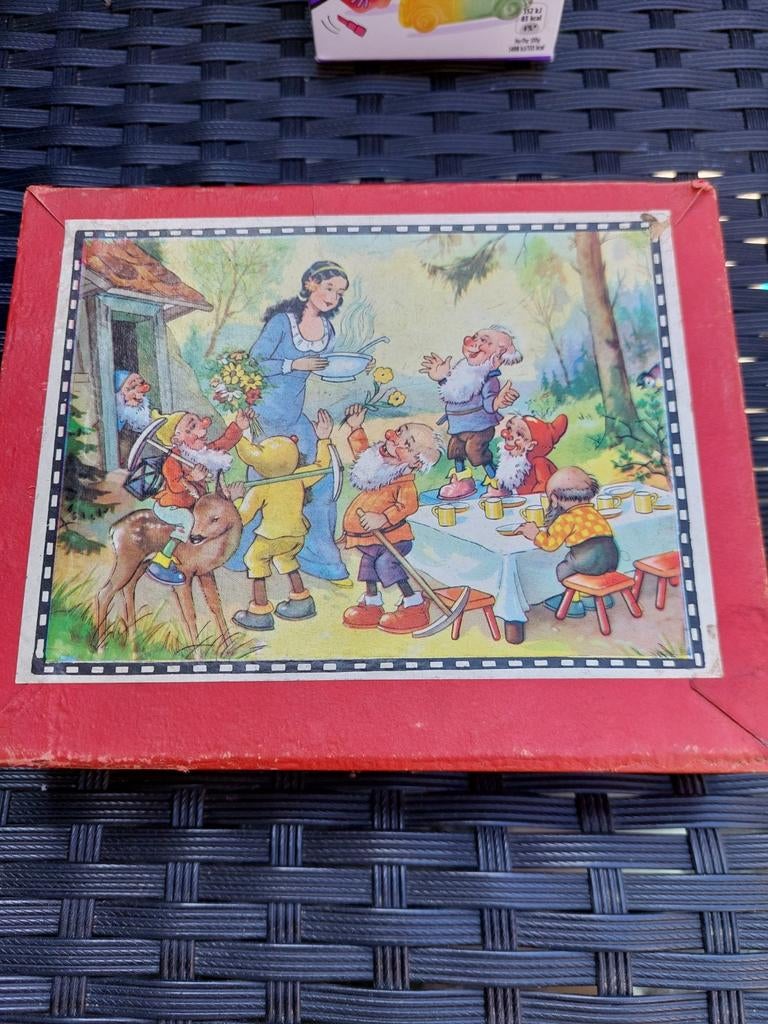Vintage Sneeuwwitje en Roodkapje Puzzel blokken, Ophalen of Verzenden