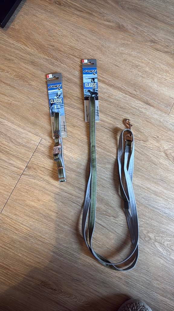 Rogz halsband met lijn nieuw medium olive, Ophalen of Verzenden, Nieuw