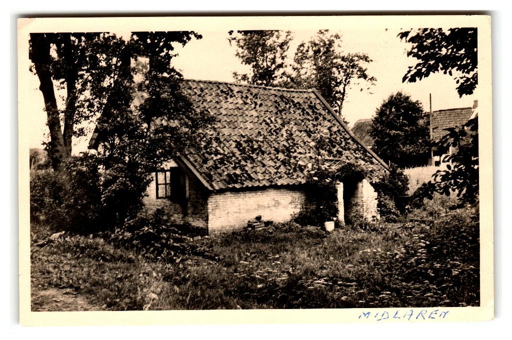Midlaren, Oud huisje te Midlaren, Verzenden, 1940 tot 1960, Gelopen, Drenthe