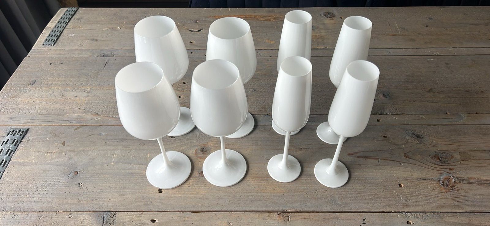 Witte wijn- en champagneglazen set, Huis en Inrichting, Keuken | Servies, Ophalen, Glas of Glazen, Effen, Glas