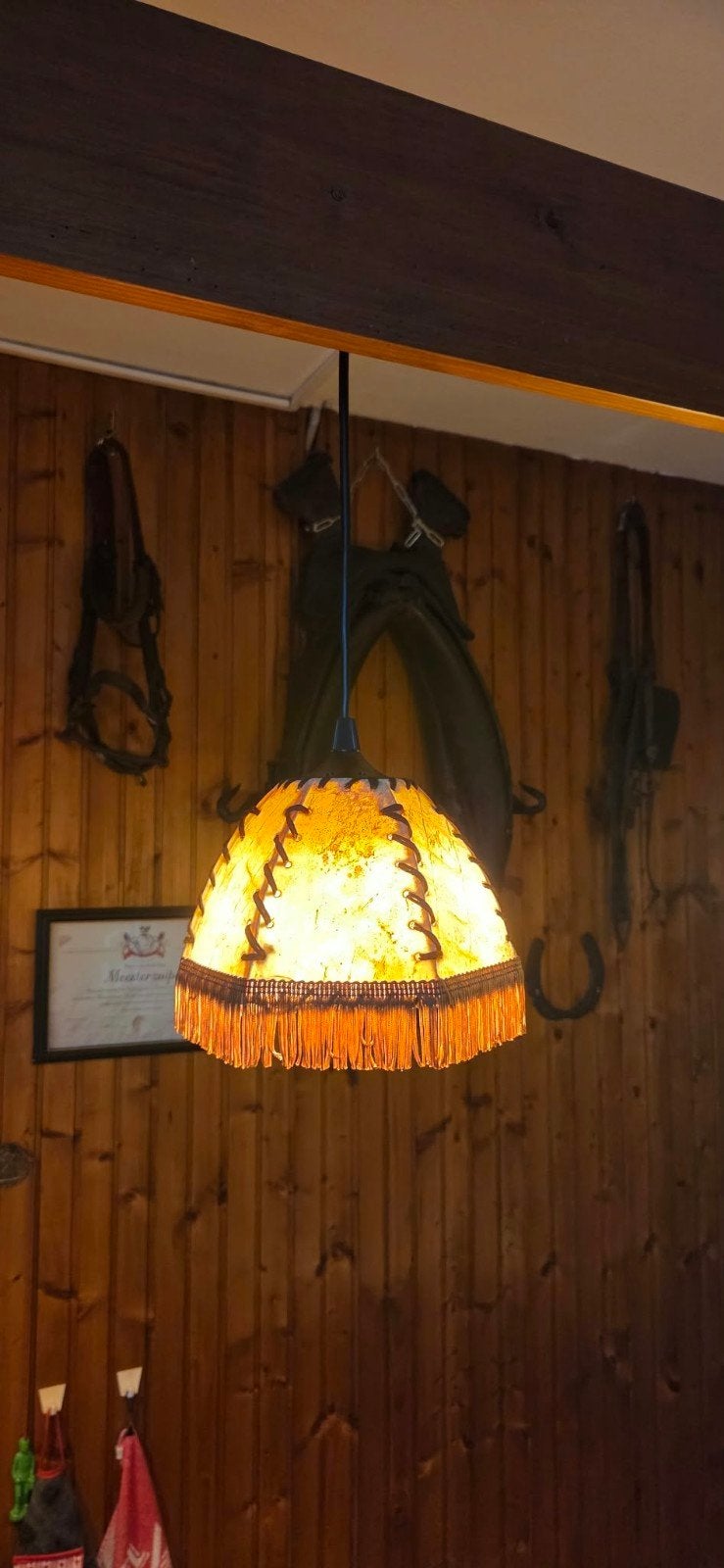 4 vintage hanglampen jaren 70 stijl, Ophalen, Overige materialen, Gebruikt, E27 (groot)