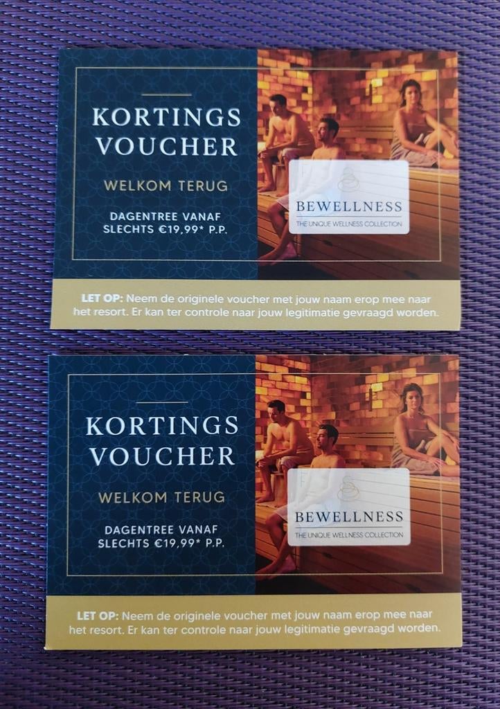 Kortingsbonnen sauna/ thermen met 2 codes, Tickets en Kaartjes
