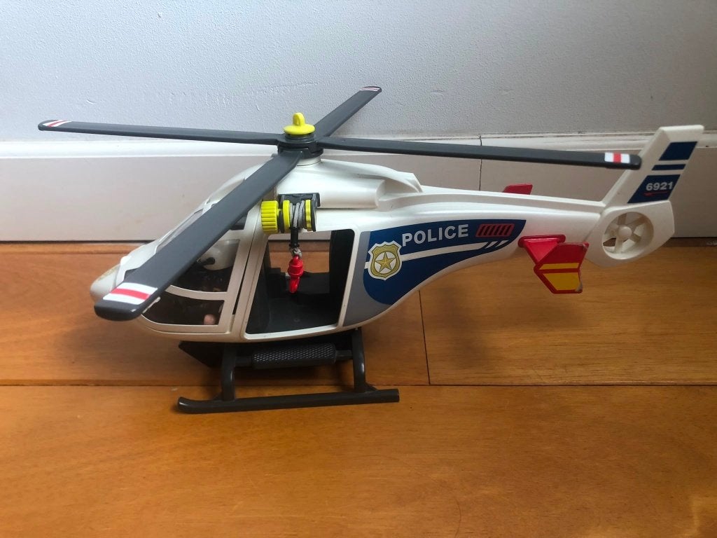 PLAYMOBIL City Action Politiehelikopter met LED-zoeklicht, Gebruikt, Complete set, Voertuig, Ophalen of Verzenden