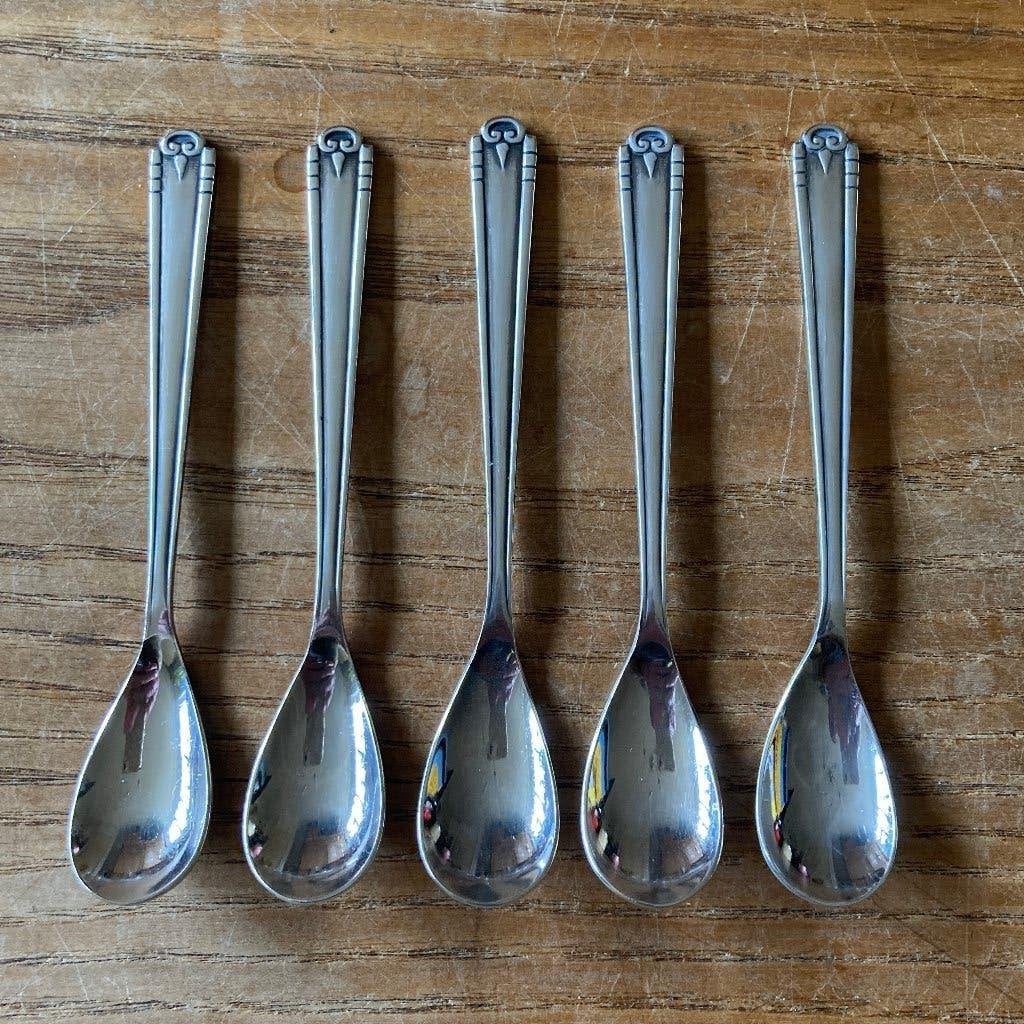 5 Vintage theelepeltjes Sola L100 (model 20) AbvA 25 jaar, Antiek en Kunst, Ophalen of Verzenden