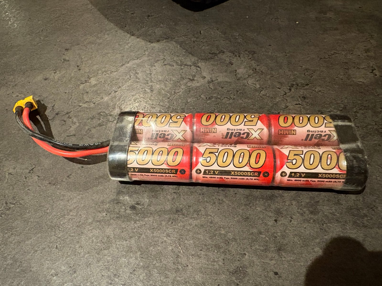 Xcell Racing NiMH 5000mAh 7.2V Accupack met XT60, Elektro, Gebruikt, Ophalen of Verzenden, Onderdeel