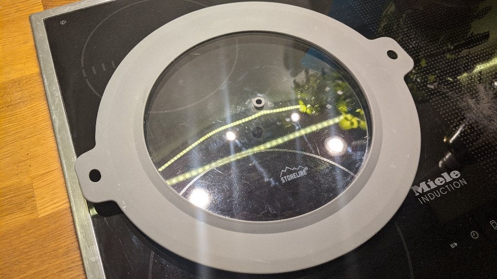 Glazen deksel 22/24/26/28 cm 4-in-1 universeel, Ophalen of Verzenden, Zo goed als nieuw
