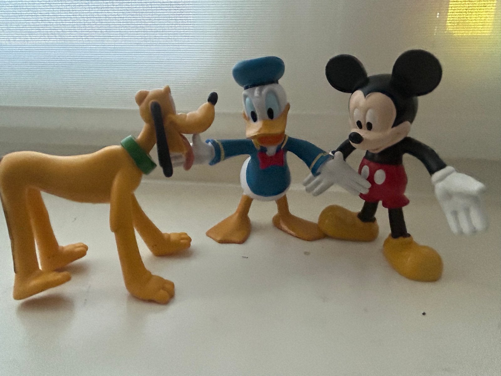 Disney Figuren Set: Mickey, Donald en Pluto Beeldjes, Ophalen of Verzenden, Mickey Mouse, Gebruikt, Beeldje of Figuurtje