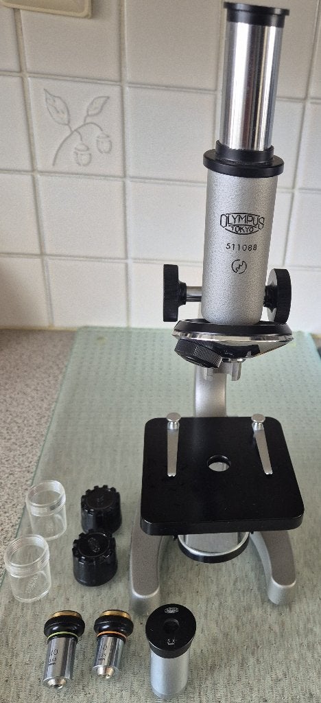 Olympus Tokyo microscoop vintage met originele koffer, Ophalen of Verzenden, Gebruikt, Minder dan 400x, Biologische microscoop