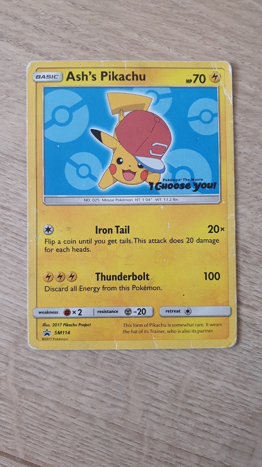 Ash's pikachu promo SM114, Ophalen of Verzenden, Zo goed als nieuw