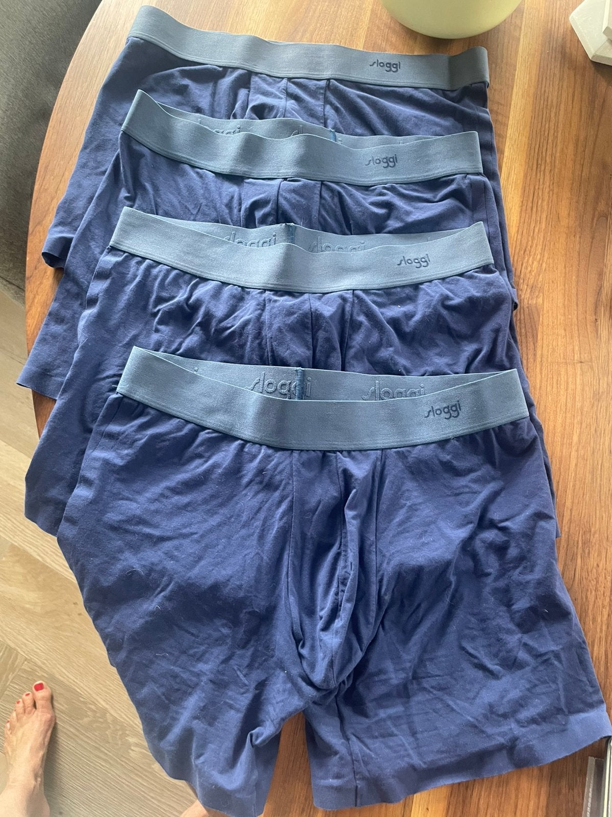 4 x boxer heren Sloggi izgs!! Mt S, Ophalen of Verzenden, Blauw, Boxer