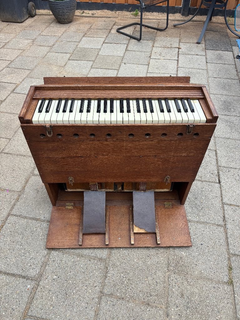 Antiek inklapbaar harmonium / werkend draagbaar traporgel, Muziek en Instrumenten, Orgels, Ophalen, Gebruikt, 1 klavier, Harmonium