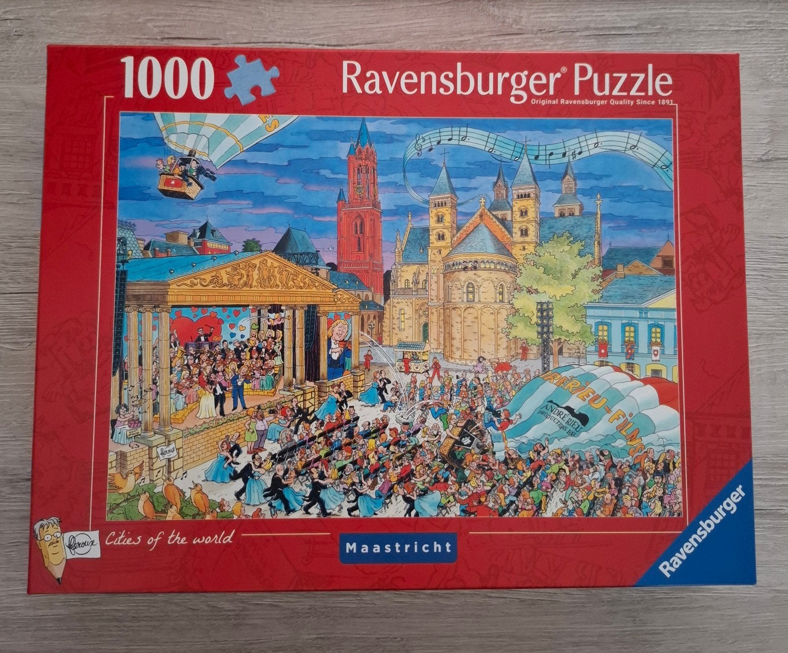 LEGPUZZEL MAASTRICHT ANDRÉ RIEU, Ophalen of Verzenden, 500 t/m 1500 stukjes, Zo goed als nieuw, Legpuzzel