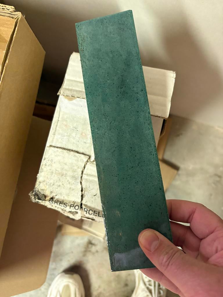 Groene wandtegels 6x24 cm, ca. 1m2, Ophalen, Nieuw, Minder dan 20 cm, 20 tot 40 cm