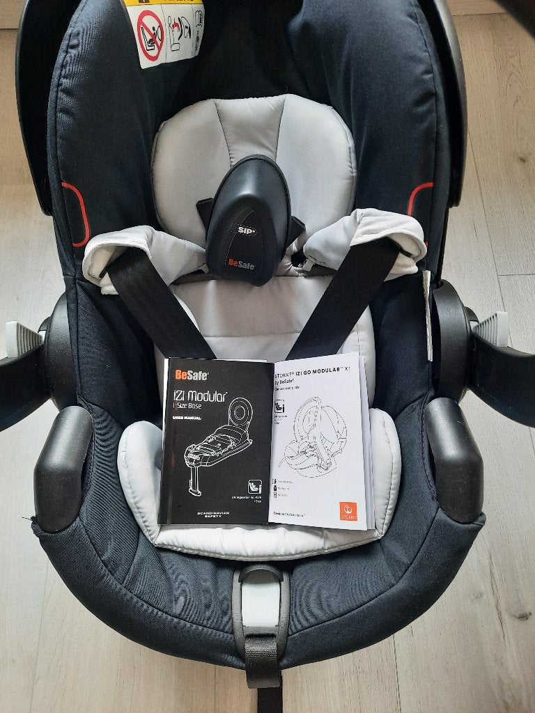 Stokke BeSafe iZi Go Modular X1 autostoel met isofix base, Gebruikt, Zijbescherming, Isofix, 0 t/m 13 kg