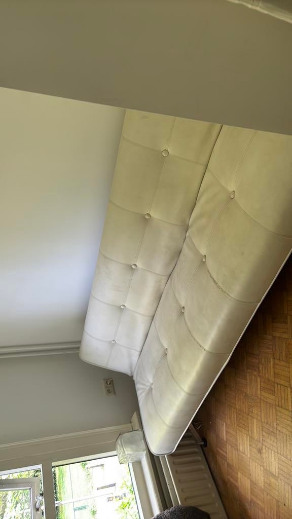 Bedbank goede staat wit lederlook design, Ophalen, Gebruikt, Wit, 200 cm