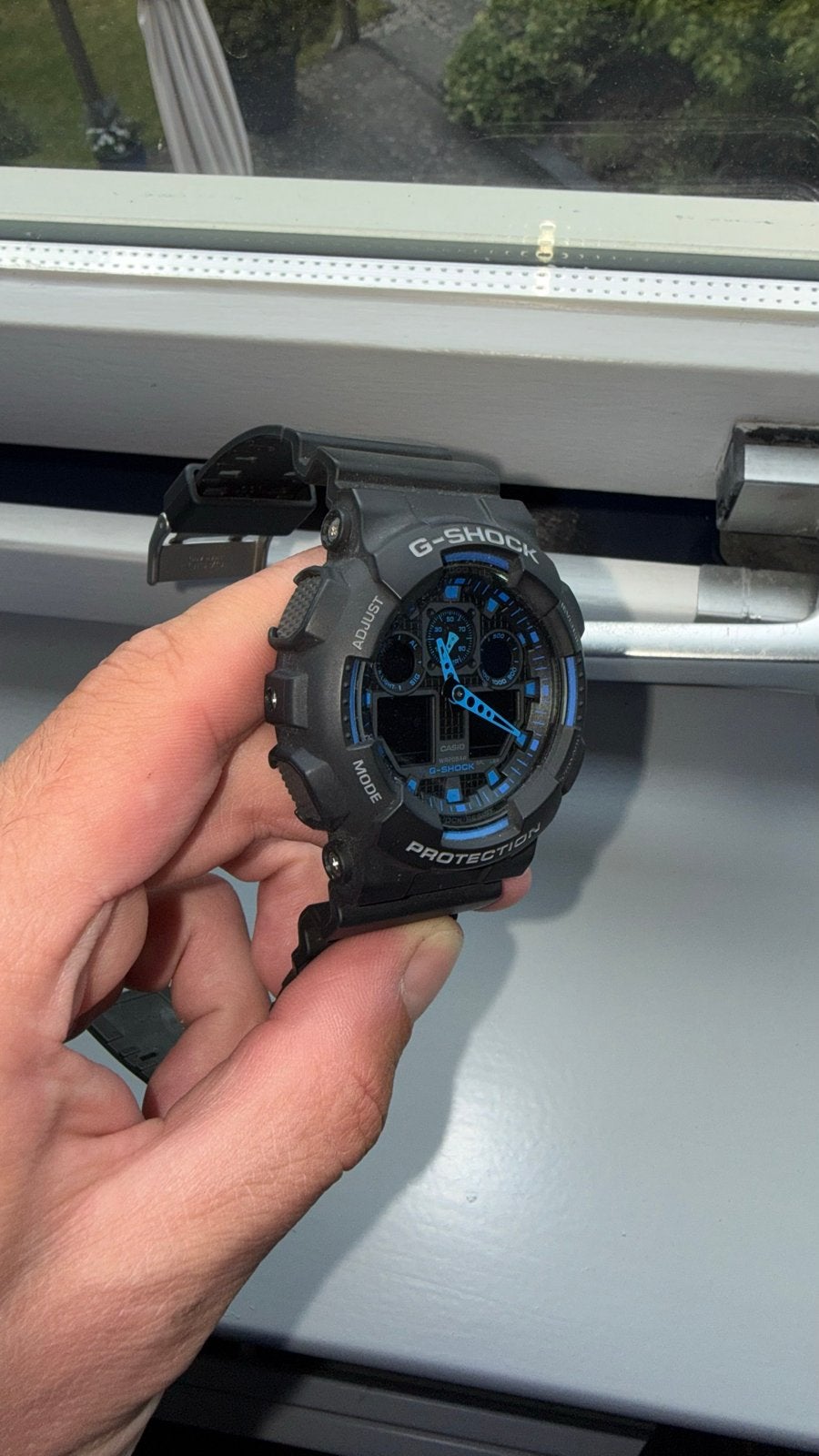 Casio G-Shock GA-100 Horloge Zwart/Blauw, Casio, Kunststof, Polshorloge, Ophalen of Verzenden