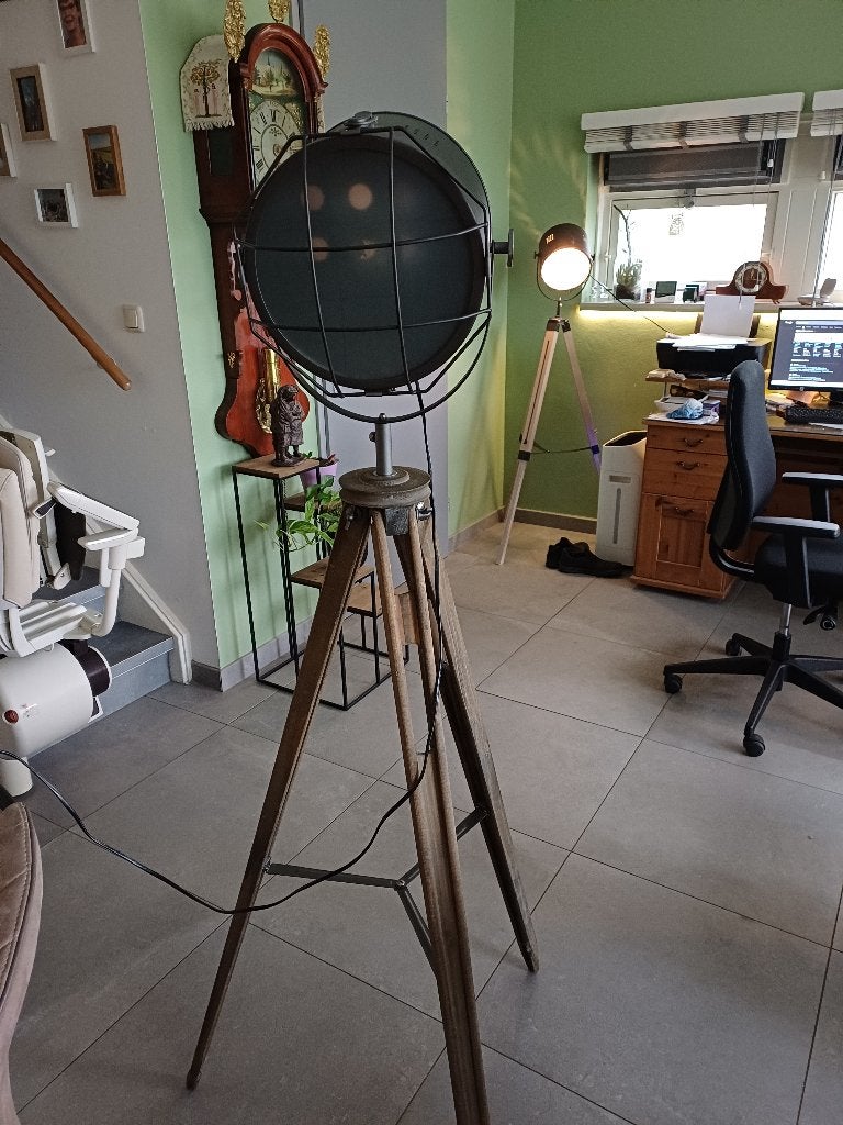 Staande lamp, Huis en Inrichting, Lampen | Vloerlampen, Ophalen, E27 (groot), Zo goed als nieuw, Glas