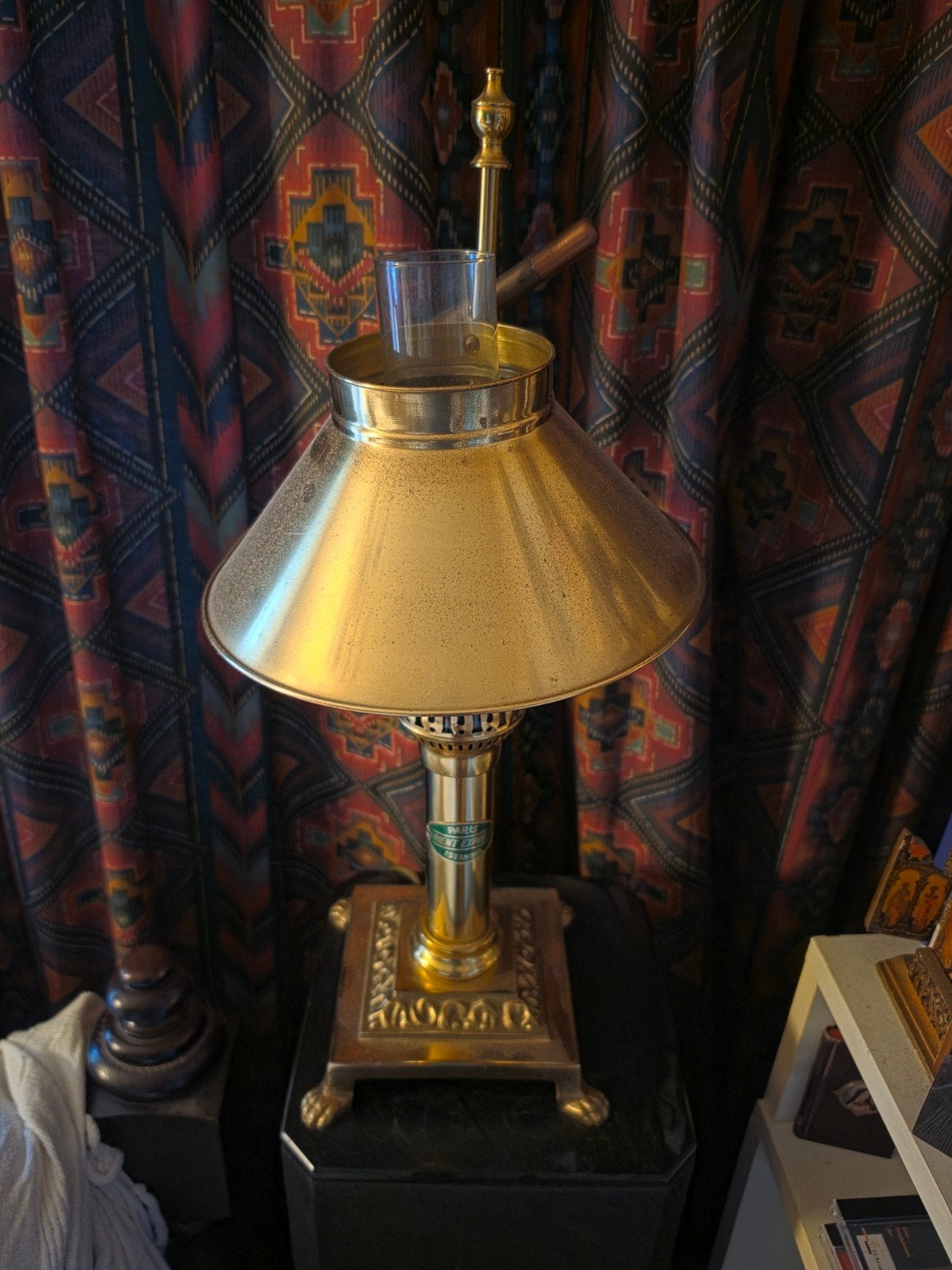 Antieke Messing Olielamp - Uniek Decoratief Stuk, Antiek en Kunst, Ophalen of Verzenden
