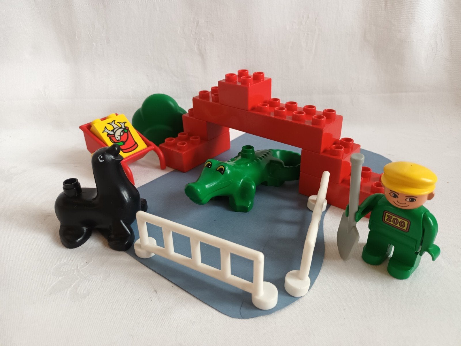 Vintage Duplo set 2662 Zoo dierentuin krokodil en zeeleeuw, Ophalen of Verzenden, Complete set, Duplo