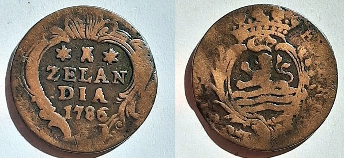 Zeeland duit 1786, Postzegels en Munten, Munten | Nederland, Verzenden, Vóór koninkrijk, Overige waardes