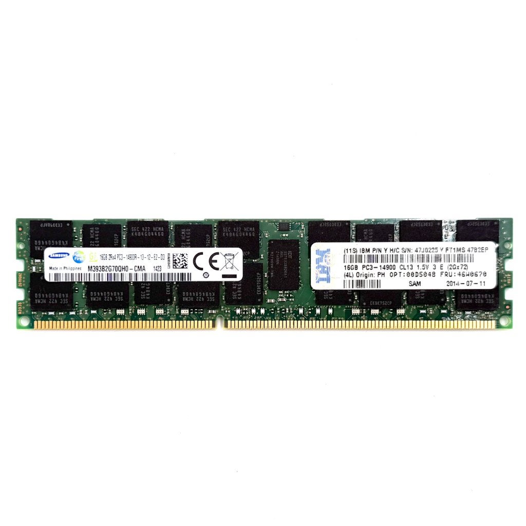 Samsung 16GB PC3-14900 DDR ECC Registered werkgeheugen, Samsung, Gebruikt, Support@Samsung.com, 129, Samsung-ro, Yeongtong-gu
Suwon-si, Gyeonggi-do 16677
South Korea