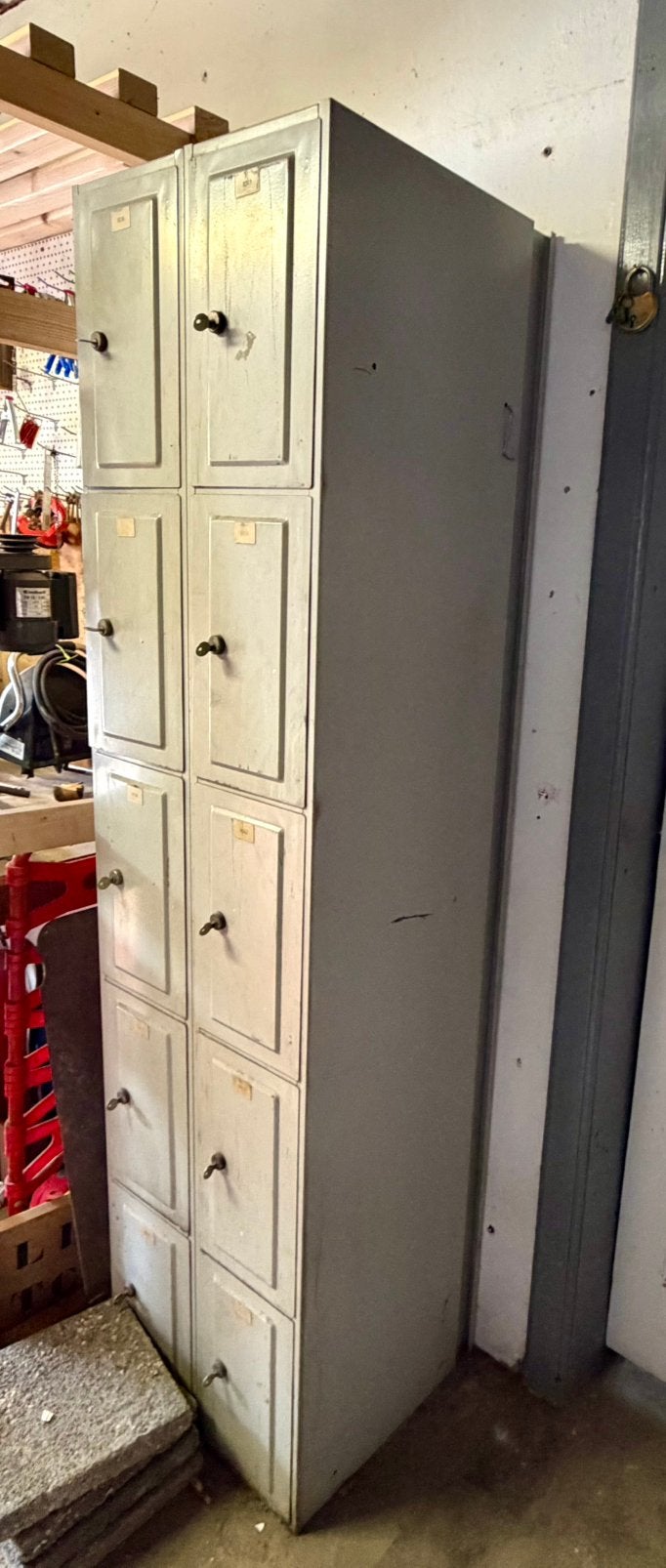 Vintage industriele lockerkast, acht vakken., Ophalen, Gebruikt, Industrieel